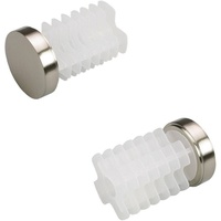 LIEDECO silber (edelstahlfarben), Ø:2,8cm, Gardinenstangenendstücke, Gardinenstangen-Endstück, für Gardinenstange Ø