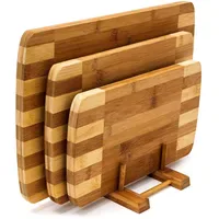Relaxdays Schneidebrett Set Holz 3 St. 3 Größen Braun