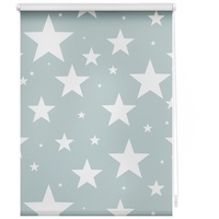 Lichtblick Rollo Klemmfix, ohne Bohren, blickdicht, Sterne petrol -