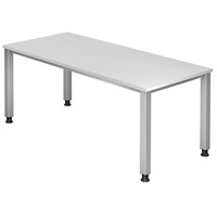 Hammerbacher Schreibtisch weiß rechteckig, 4-Fuß-Gestell silber 180,0 x 80,0