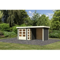 Karibu Kerko 3 Gartenhaus inkl. Anbau - Rück- und