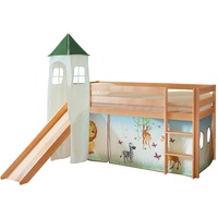 TICAA Hochbett Kasper mit Rutsche und Turm 90 x