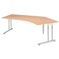 Geramöbel Schreibtisch C Fuß Flex S-618316 buche/silber