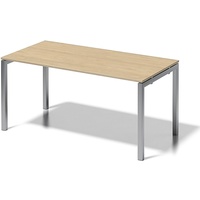 BISLEY Cito Schreibtisch ahorn, silber rechteckig, 4-Fuß-Gestell silber 160,0