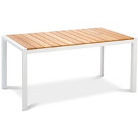 BEST Freizeitmöbel Paros Gartentisch 210 x 90 cm weiß/natur