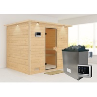 Karibu Sauna Sonara-9 kW Ofen-Steuergerät-Inkl.Dachkranz