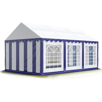 TOOLPORT Partyzelt 3 x 6 m inkl. Seitenteile blau/weiß 