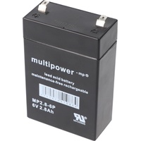MultiPower MP2.8-6 Akku PB Blei, 6V 2800mAh, Anschluss 4,8mm,