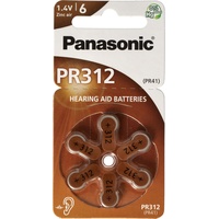 Panasonic PR312 Hörgerätebatterien PR-312/6LB, Hörgerätezellen 312 Zink Air 180mAh