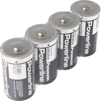 Panasonic Powerline LR20 Mono Alkaline Batterien in 4er Folie,