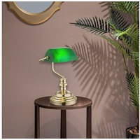 GLOBO Nostalgie Antik Retro Tisch Lampe Banker Leuchte Schreibtischlampe