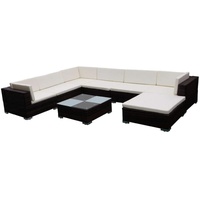VidaXL Polyrattan Lounge-Set mit Auflagen 8-tlg. braun 41260