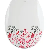 MSV Design WC Sitz Floral Duroplast Rot