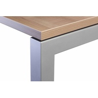 Hammerbacher RS19 höhenverstellbarer Schreibtisch eiche rechteckig, Kufen-Gestell grau 180,0