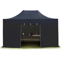 TOOLPORT Faltpavillon 3 x 4,5 m inkl Seitenteile schwarz