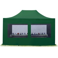 TOOLPORT Faltpavillon 3,00 x 4,50 m inkl. Seitenteile dunkelgrün