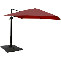 Mendler Gastronomie-Ampelschirm HWC-A96 300 x 400 cm rot inkl.