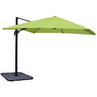 Mendler Gastronomie-Ampelschirm HWC-A96 300 x 300 cm grün inkl.