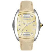 CHRONOTECH Unisex Erwachsene Analog Quarz Uhr mit Leder Armband