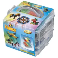 Hama 6701 Aufbewahrungsbox mit 6000 Midi-Bügelperlen 3 Stiftplatten