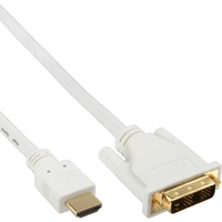 InLine HDMI / DVI Adapterkabel, weiß/gold, 5m