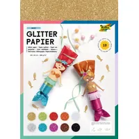 Folia Glitterpapier BASIC 170 g/qm 10 Farben 24 x