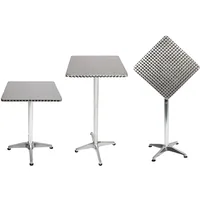 Mojawo 2 Stück Bistrostehtisch Aluminium 60x60cm höhenverstellbar