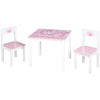 Roba Kindersitzgruppe 3-tlg. Krone weiß/rosa