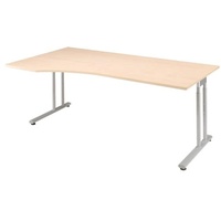 Geramöbel Schreibtisch C Fuß Flex Trapezform Ahorn