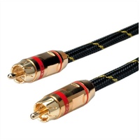 Roline GOLD Cinch-Verbindungskabel simplex ST/ST, Rot, 2,5 m