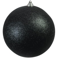 Europalms Dekokugel 20cm, schwarz, glitzer