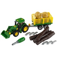 Theo Klein John Deere Traktor mit Holz- und Heuwagen