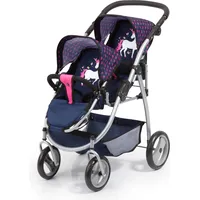 Bayer Design Zwillingswagen blau/pink