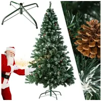 Tectake Weihnachtsbaum 180 cm, 705 Spitzen und Zapfen grün