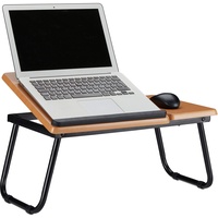 Relaxdays Laptoptisch mit neigbarer Arbeitsfläche natur