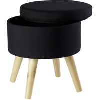 Echtwerk Hocker mit Stauraum Max EW-SH-0455 schwarz