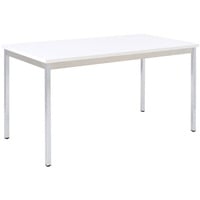Sodematub Mehrzwecktisch weiß rechteckig, Vierkantrohr chrom, 160,0 x 80,0