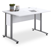 FMD Schreibtisch Calvia 120 x 80 cm Dekor Weiß