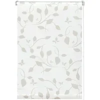 GARDINIA EasyFix Rollo mit Blättern weiß beige 120 x