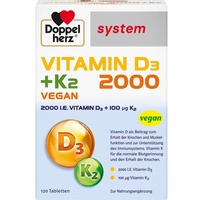 Doppelherz System Vitamin D3 2000 + K2 Vegan Tabletten