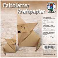 Ursus 3425500 Faltblätter Kraftpapier, 15 x 15 cm, aus