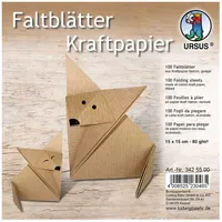 Ursus Faltblätter Kraftpapier 15 x 15 cm 100 Blatt
