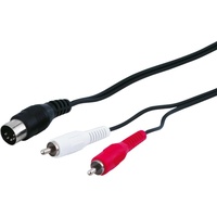 PRO Audiokabel 5pol.DIN-Stecker / 2x Cinch-Stecker 1,5m (50014)