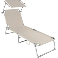 Tectake Gartenliege 190 x 68 x 28 cm beige
