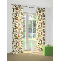 Wirth Oakham Vorhang Ösen 130 x 150 cm terrakotta/natur