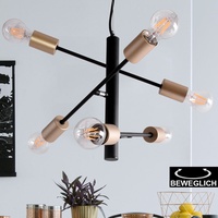 Briloner Leuchten Pendelleuchte, Pendellampe mit 6 Spots im Retro/Vintage