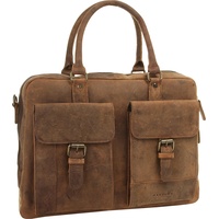 Harold's Antic Collection Aktentasche Leder 40cm Laptopfach braun