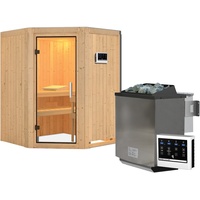 Karibu Sauna Larin mit Eckeinstieg 68 mm - 9