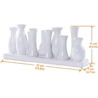 H&D Manufaktur Jinfa Handgefertigte kleine Keramik Deko Blumenvasen Set