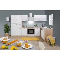 NEG Novex GmbH Winkelküche Merle L-Form 310 cm weiß/eiche